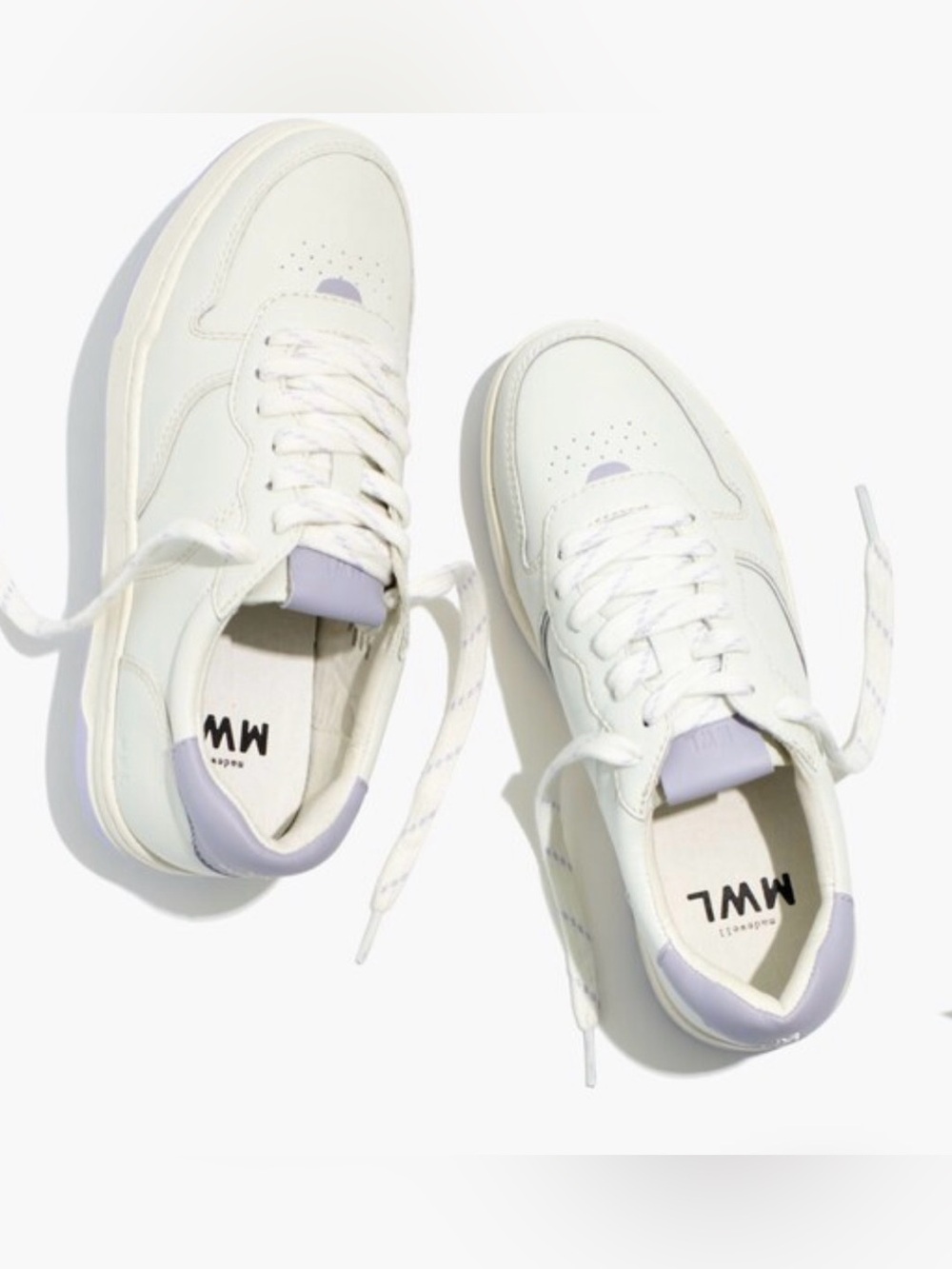 Madewell Court Low-Top Sneakers in White and Purple, 8.5 💜🤍
